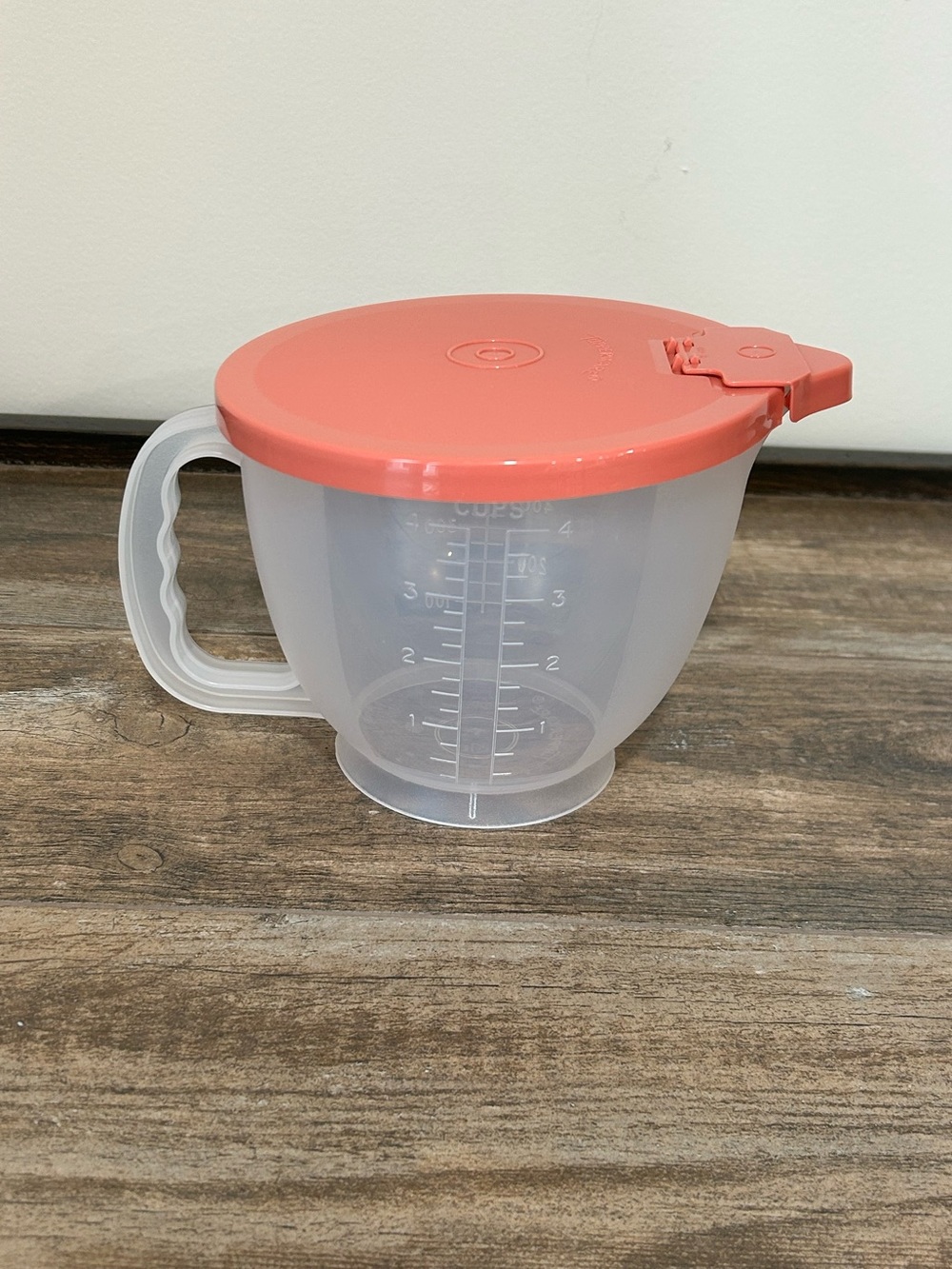 Tupperware 4 Cup Mix N Store Measuring Batter Bowl Pitcher Mauve Lid Unused